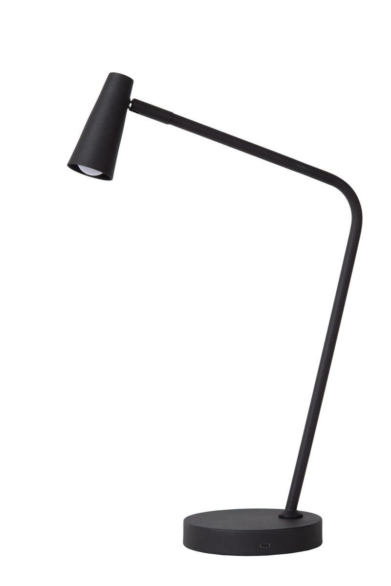 Lucide STIRLING - Dobíjacia stojaca lampa na čítanie - Batéria - LED Dim. - 1x3W 2700K - 3 StepDim - Čierny